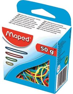 EXPOSITOR 12 CAJAS DE GOMAS ELASTICAS COLORES SURTIDOS GROSOR 1,5MM. MAPED 351100