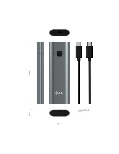 CAJA EXTERNA M.2 NGFF NVME A USB3.2 GEN2 GRIS AISENS ASM2-021GR