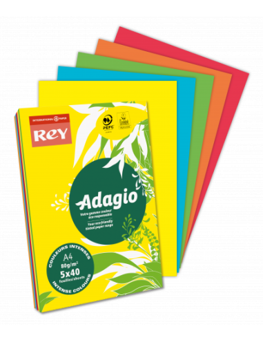 PAQUETE 500H PAPEL 80GR A4 AMARILLO INTENSO ADAGIO 40002490