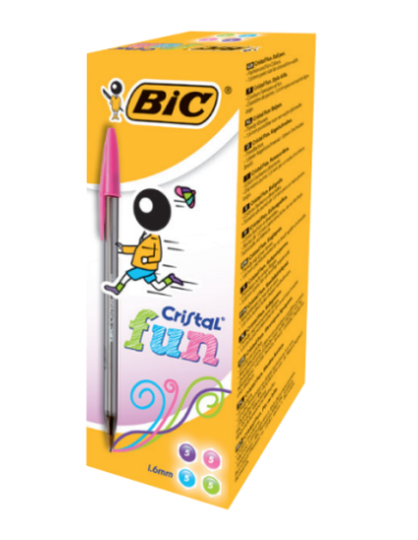 BOLIGRAFO CRISTAL FUN TRAZO 0,6 MM. COLOR TURQUESA BIC 929074.