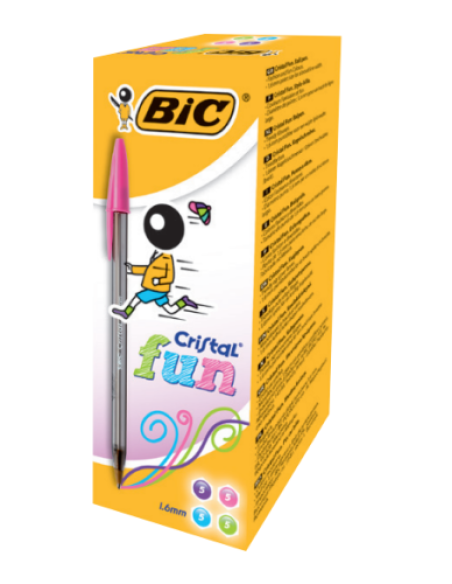 BOLIGRAFO CRISTAL FUN TRAZO 0,6 MM. COLOR TURQUESA BIC 929074.