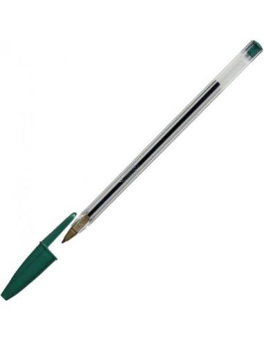 BOLIGRAFO CRISTAL CUERPO TRANSPARENTE TRAZO 0,4 MM. COLOR VERDE BIC 8373629
