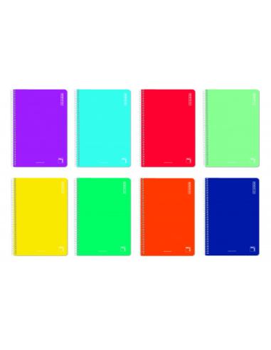 CUADERNO ESPIRAL SERIE BASIC TAPA BLANDA 60 GRS. 4º (155X215MM.) 80 HOJAS PAUTADO 3,5 CON MARGEN PACSA 16439