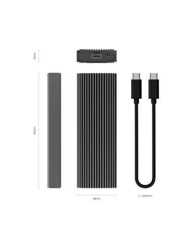CAJA EXTERNA M.2 (NGFF) ASM2-023GR NVME A USB32 GEN2 GRIS AISENS ASM2-023GR