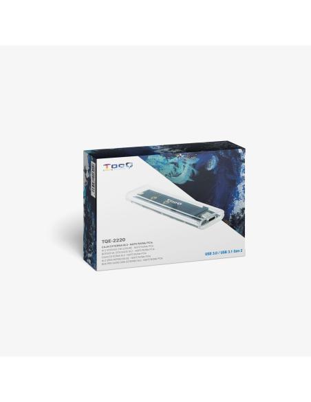 CAJA EXTERNA M.2 NGFFNVME USB3.1 GEN2 USB-C RGB TRANSPARENTE TOOQ TQE-2200