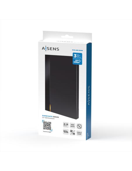 CAJA EXTERNA 2.5 9.5MM SATA A USB 3.0 USB3.1 GEN1 NEGRA AISENS ASE-2524B