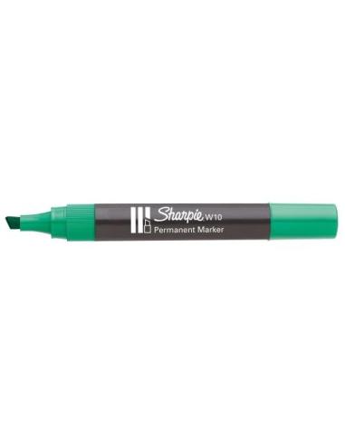 MARCADOR PERMANENTE W10 PUNTA BISELADA VERDE SHARPIE S019271
