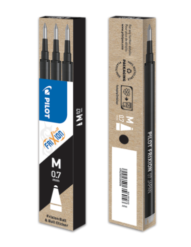 PACK 3 RECAMBIOS FRIXION NEGRO PILOT BLS-FR7-B-S3