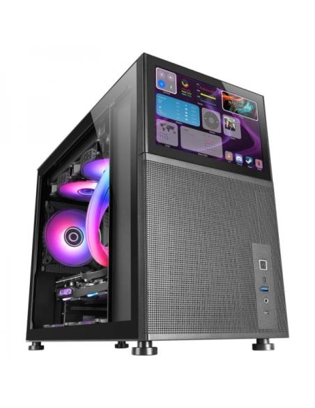 CARCASA MARS GAMING NEGRA MC-LCD / MICRO-ATX / PANTALLA LCD IPS 8" / SIN FUENTE / MCLCD