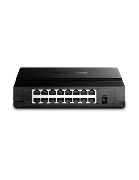 SWITCH FAST ETHERNET TP-LINK CON 16 PUERTOS DE ESCRITORIO Y PARA MONTAJE EN RACK