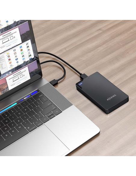 CAJA EXTERNA 2.5 9.5MM SATA A USB 3.0 USB3.1 GEN1 NEGRA AISENS ASE-2520B