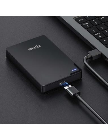 CAJA EXTERNA 2.5 9.5MM SATA A USB 3.0 USB3.1 GEN1 NEGRA AISENS ASE-2520B