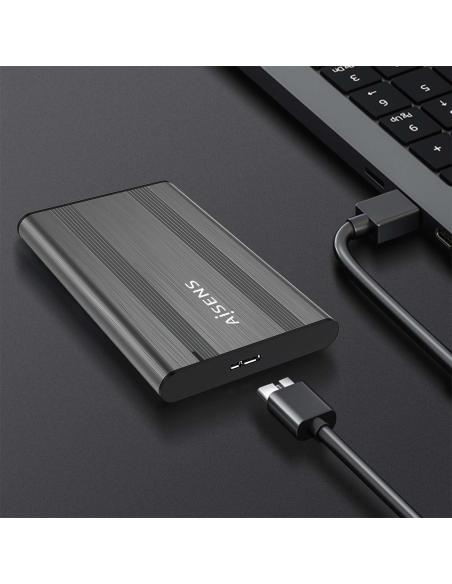 CAJA EXTERNA 2.5 9.5MM SATA A USB 3.0 USB3.1 GEN1 GRIS AISENS ASE-2526GR