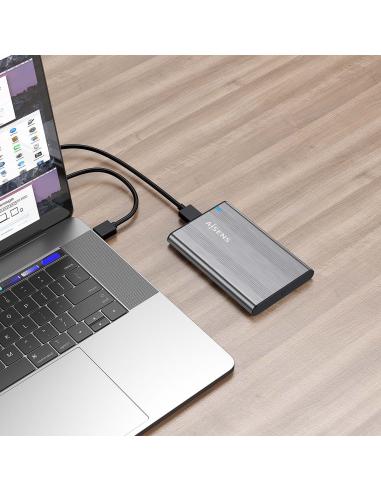 CAJA EXTERNA 2.5 9.5MM SATA A USB 3.0 USB3.1 GEN1 GRIS AISENS ASE-2526GR