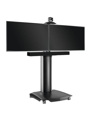VOGELS GAMA PROFESIONAL SOPORTES DE SUELO, TROLLEYS Y ACCESORIOS PFT 2520 DISPLAY TROLLEY 113-177CM PLATA/NEGRO (PFT2520)