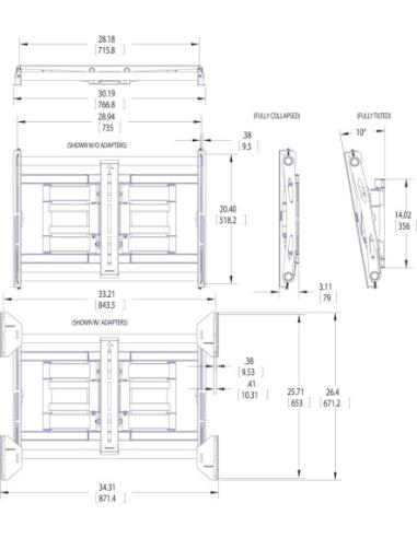 VOGELS GAMA PROFESIONAL PFW 6000 SERIES NEGRO