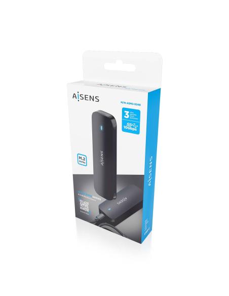 CAJA EXTERNA M.2 NGFF ASM2-024B NVME A USB3.2 GEN2 NEGRA AISENS ASM2-024B