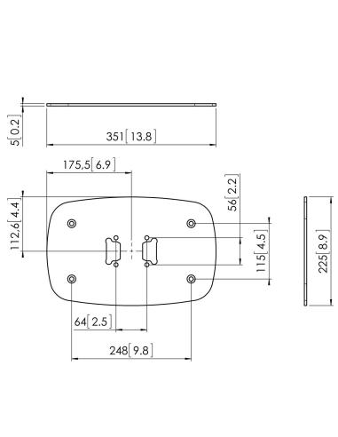 VOGELS GAMA PROFESIONAL BASES A SUELO PARA TUBOS CONNECT-IT FLOOR PUC27XX PFF 7060 FLOOR MOUNTING PLATE PLATA (PFF7060S)
