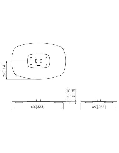 VOGELS GAMA PROFESIONAL BASES A SUELO PARA TUBOS CONNECT-IT FLOOR PUC27XX PFF 7040 FLOOR PLATE BACK TO BACK LARGE NEGRO (PFF7040