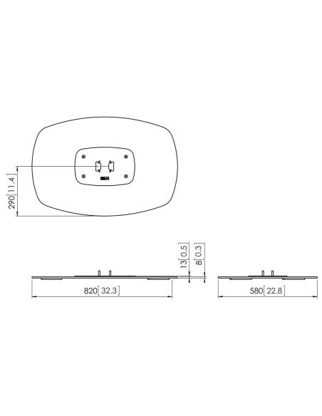 VOGELS GAMA PROFESIONAL BASES A SUELO PARA TUBOS CONNECT-IT FLOOR PUC27XX PFF 7040 FLOOR PLATE BACK TO BACK LARGE NEGRO (PFF7040