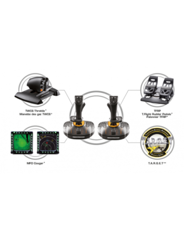 Thrustmaster T.16000M FCS SPACE SIM DUO Negro, Naranja USB Palanca de mando Analógico/Digital PC