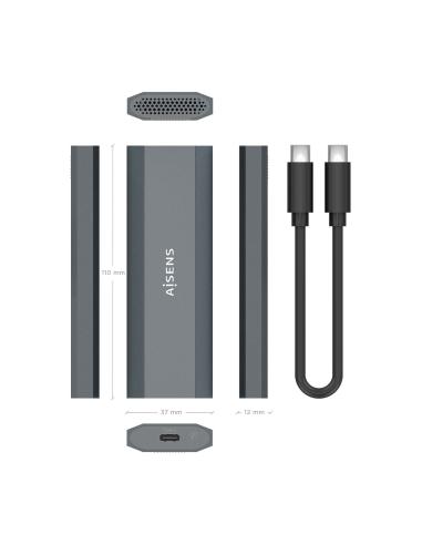 CAJA EXTERNA M.2 (NGFF) ASM2-029GR NVME A USB3.2 GEN2 GRIS AISENS ASM2-029GR