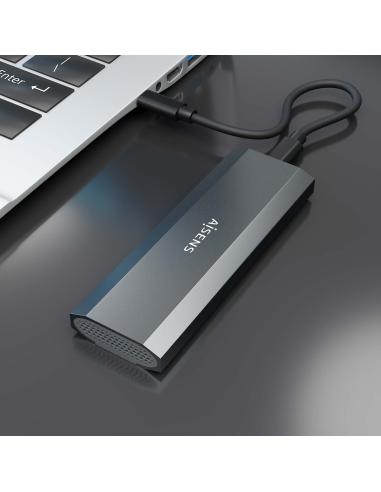 CAJA EXTERNA M.2 (NGFF) ASM2-029GR NVME A USB3.2 GEN2 GRIS AISENS ASM2-029GR