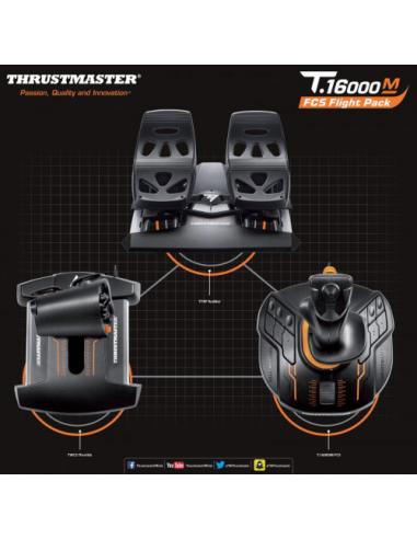 Thrustmaster T.16000M FCS Flight Pack Palanca de mando Mac,PC Analógico/Digital USB Negro
