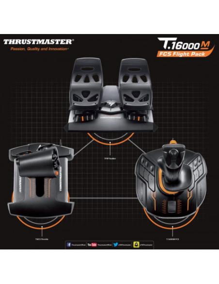 Thrustmaster T.16000M FCS Flight Pack Palanca de mando Mac,PC Analógico/Digital USB Negro