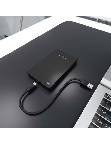 CAJA EXTERNA 2.5 9.5MM SATA A USB-C USB3.1 GEN1 NEGRA AISENS ASE-2542B