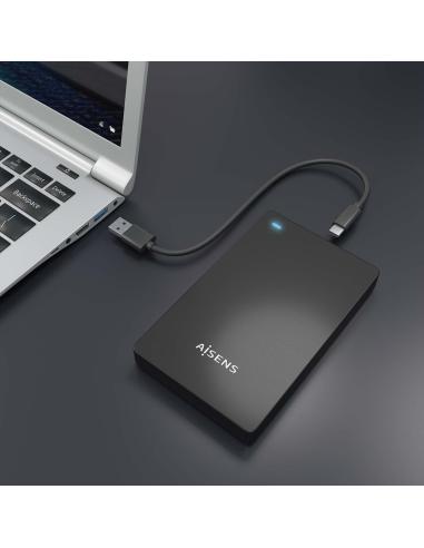 CAJA EXTERNA 2.5 9.5MM SATA A USB-C USB3.1 GEN1 NEGRA AISENS ASE-2542B