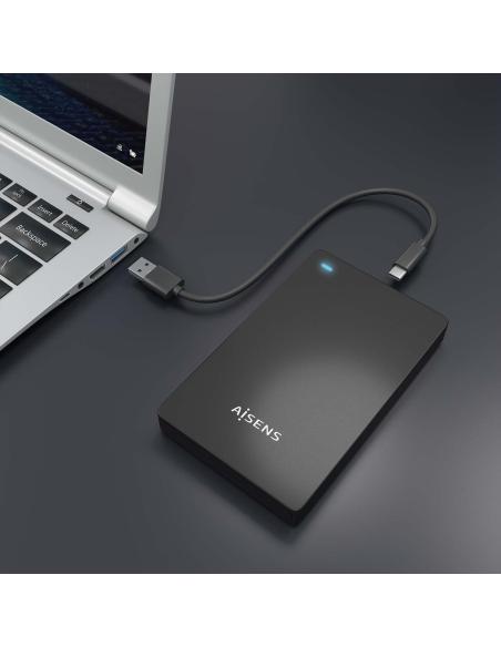 CAJA EXTERNA 2.5 9.5MM SATA A USB-C USB3.1 GEN1 NEGRA AISENS ASE-2542B