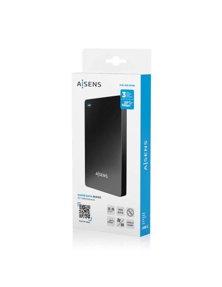 CAJA EXTERNA 2.5 9.5MM SATA A USB-C USB3.1 GEN1 NEGRA AISENS ASE-2542B
