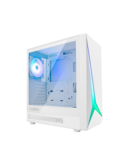 CARCASA COOLBOX GAMING ATX GA450 START LIGHT BLANCA / SIN FUENTE / USB-C 3.2 / 1 VENTILADOR / RGB / COO-CHA-GA450W-0