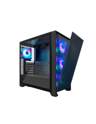 CARCASA COOLBOX GAMING ATX GE2000 DUALVIEW NEGRA / SIN FUENTE / USB-C 3.2 / 4 VENTILADORES / RGB / COO-CHA-GE2000-0