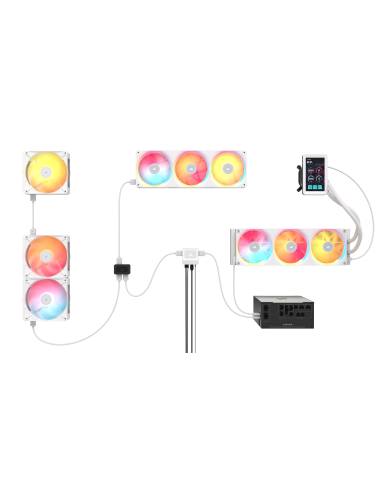 VENTILADOR CAJA CORSAIR LX RGB SERIES ICUE LINK LX360 RGB WHITE 360MM RGB FAN TRIPLE FAN CO-9051066-WW