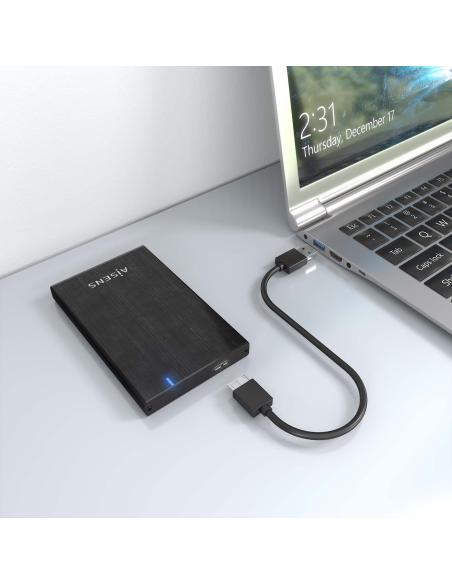 CAJA EXTERNA 2.5 9.5MM SATA A USB 3.0 USB3.1 GEN1 NEGRA AISENS ASE-2527B