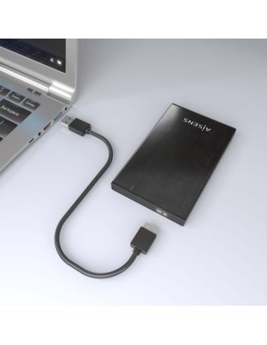 CAJA EXTERNA 2.5 9.5MM SATA A USB 3.0 USB3.1 GEN1 NEGRA AISENS ASE-2527B