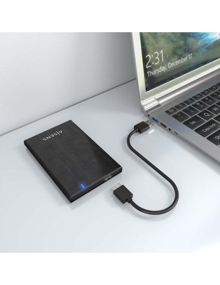 CAJA EXTERNA 2.5 9.5MM SATA A USB 3.0 USB3.1 GEN1 NEGRA AISENS ASE-2528B