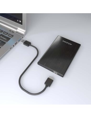 CAJA EXTERNA 2.5 9.5MM SATA A USB 3.0 USB3.1 GEN1 NEGRA AISENS ASE-2528B