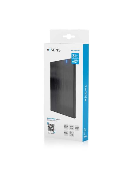 CAJA EXTERNA 2.5 9.5MM SATA A USB 3.0 USB3.1 GEN1 NEGRA AISENS ASE-2528B