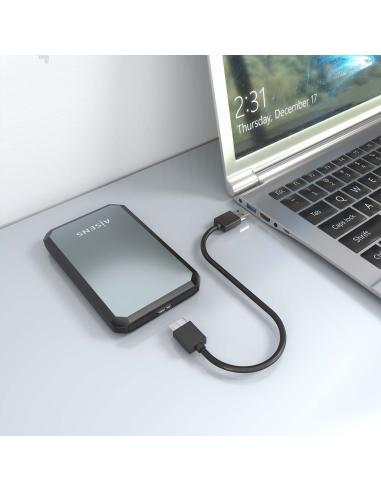 CAJA EXTERNA 2.5 9.5MM SATA A USB 3.0 USB3.1 GEN1 NEGRA-GRIS AISENS ASE-2529B