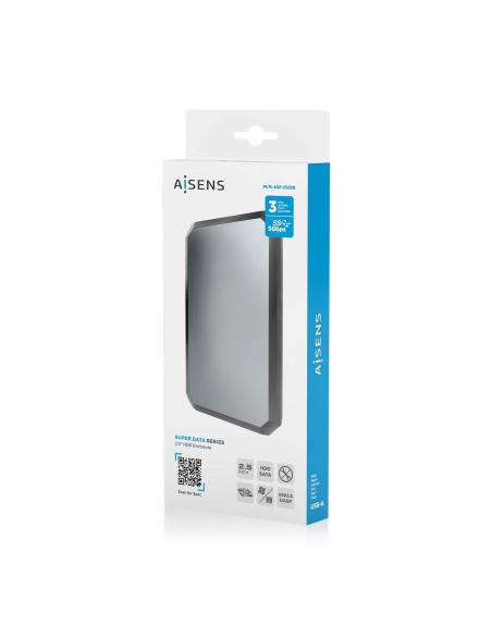CAJA EXTERNA 2.5 9.5MM SATA A USB 3.0 USB3.1 GEN1 NEGRA-GRIS AISENS ASE-2529B