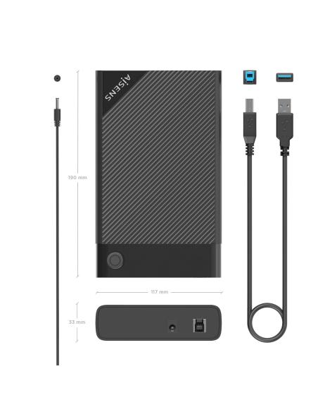 CAJA EXTERNA 3.CAJA5 SATA A USB 3.0USB3.1 GEN1 NEGRA AISENS ASE-3529B