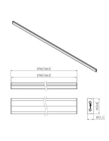 VOGELS BARRA DE INTERFAZ DVLED 2700MM PLB 3227 DVLED NEGRO