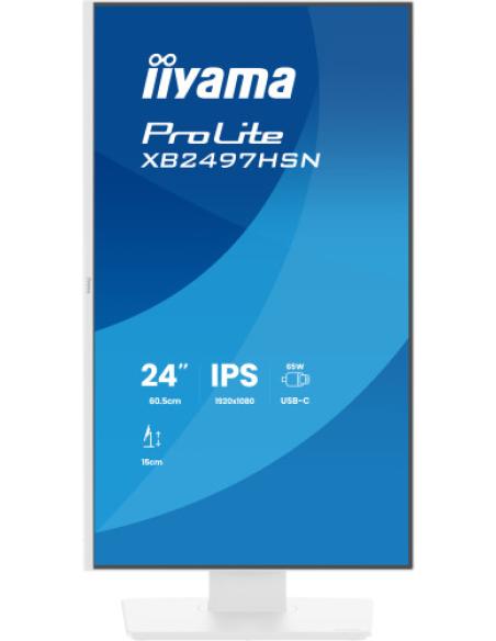 IIYAMA MONITOR 23,8" IPS 4s, USB-C 65W, LAN, DP-Out (dock)