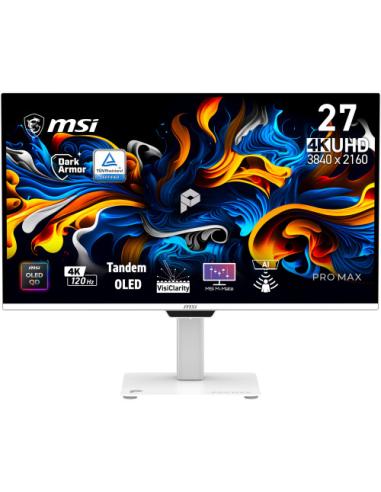 MSI Pro MAX 271UPXW12G pantalla para PC 67,3 cm (26.5") 3840 x 2160 Pixeles UltraWide Full HD QD-OLED Blanco