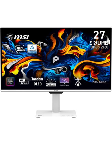 MSI Pro MAX 271UPXW12G pantalla para PC 67,3 cm (26.5") 3840 x 2160 Pixeles UltraWide Full HD QD-OLED Blanco
