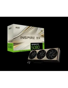 VGA MSI RTX 5080 16G INSPIRE 3X OC BLACK,RTX5080,16GB,GDDR7,256BIT,3DP+1HDMI (3 VENTILADORES)