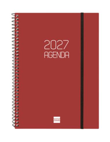 AGENDA 2027 BASIC OPAQUE E10 155X212MM SEMANA VISTA HORIZONTAL BURDEOS FINOCAM 742767427
